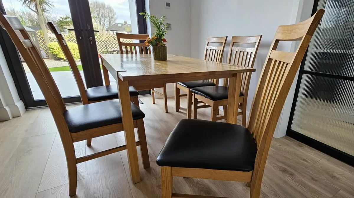 Oak Table and Chairs - Solid Oak (Kitchen/Dining) - Image 3
