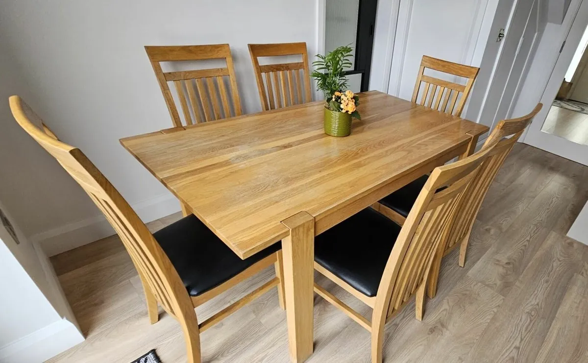 Oak Table and Chairs - Solid Oak (Kitchen/Dining) - Image 4