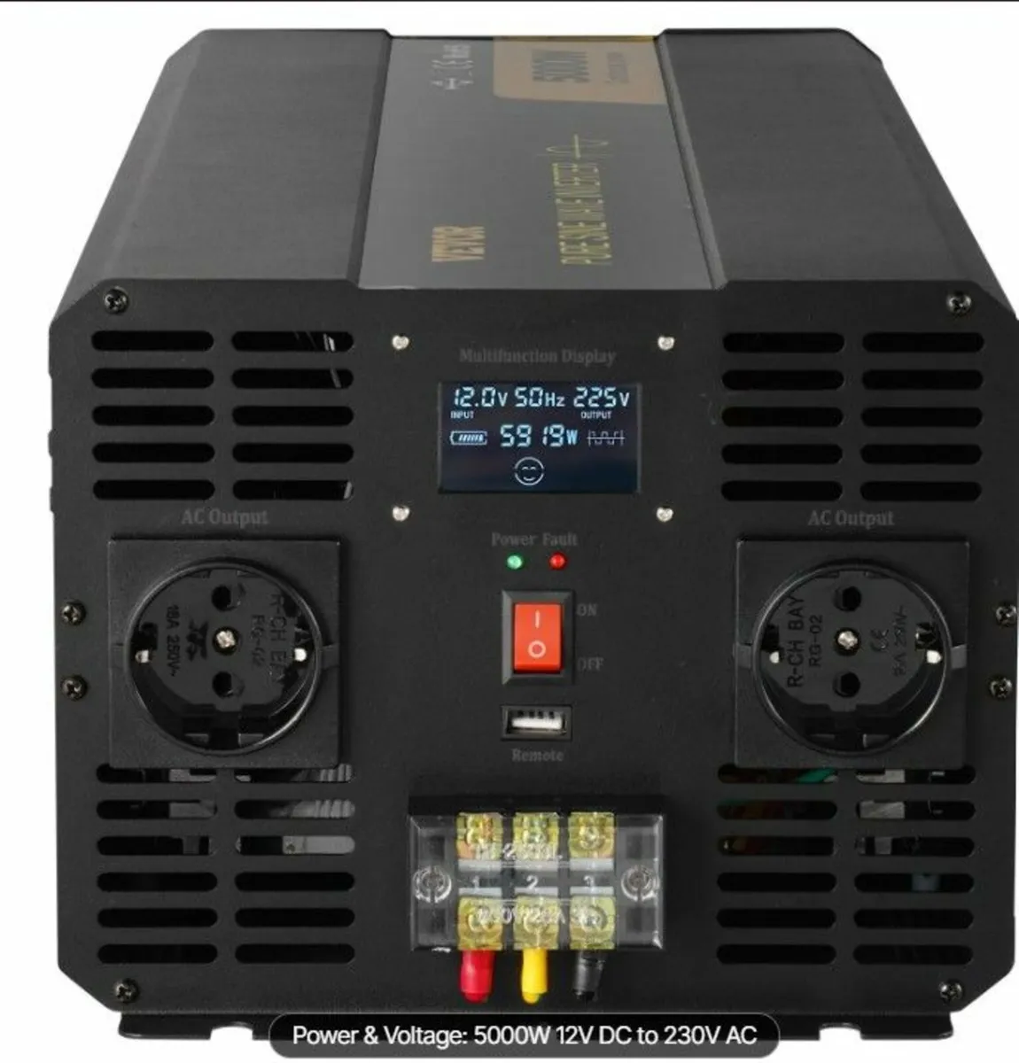 5000W Pure Sine Wave Power Inverter 12V - Image 2