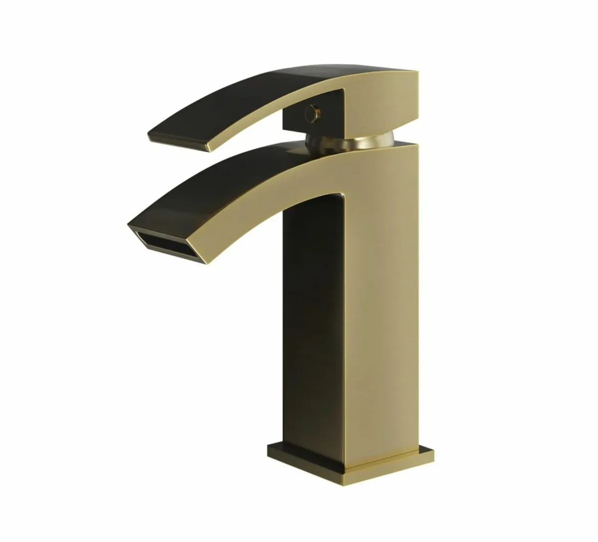 Waterfall Basin Mixer Tap | Brushed Brass (Gold) - Image 1