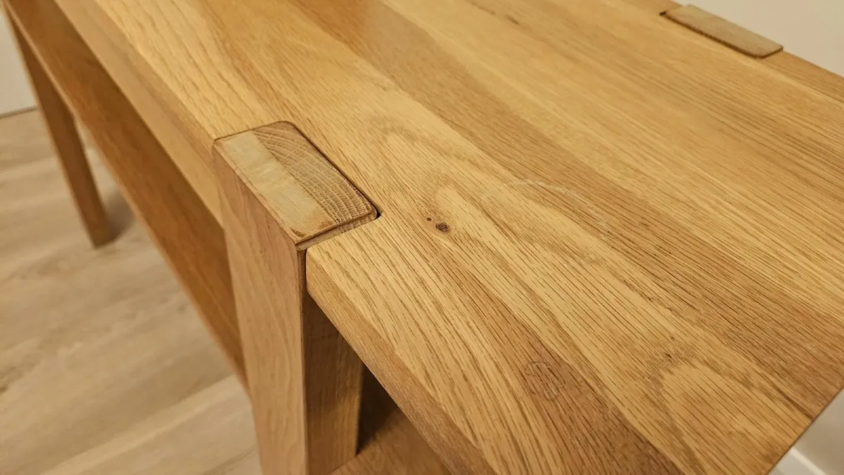Solid Oak Side Table (dining or kitchen room) - Image 3