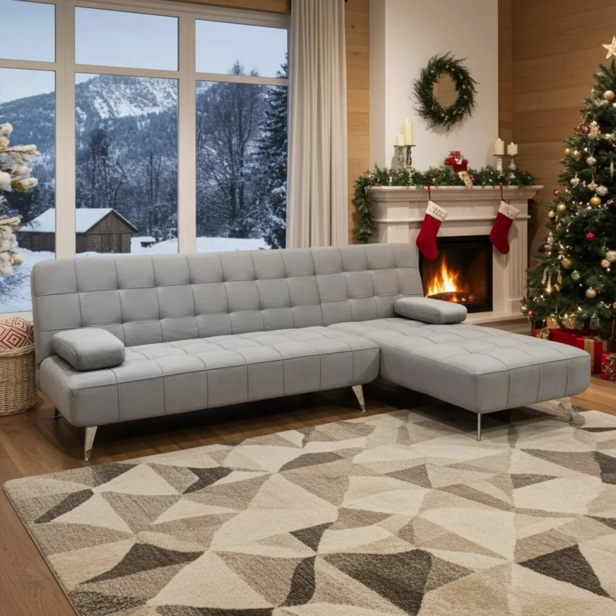 🎅✨ Nordic Corner Sofa Bed with Chaise – Xmas Deal - Image 1