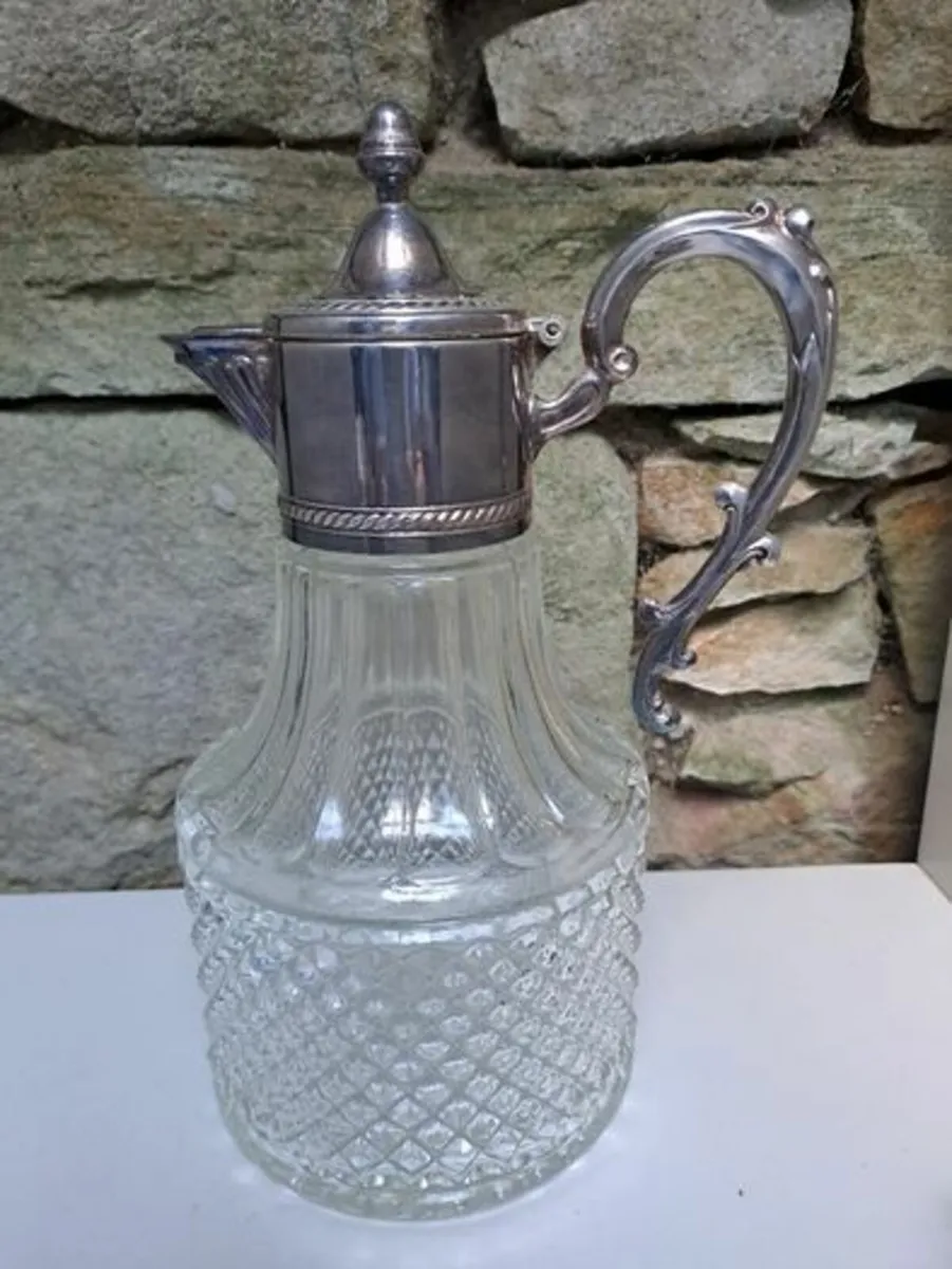 Glass Decanter silver plated - Image 1