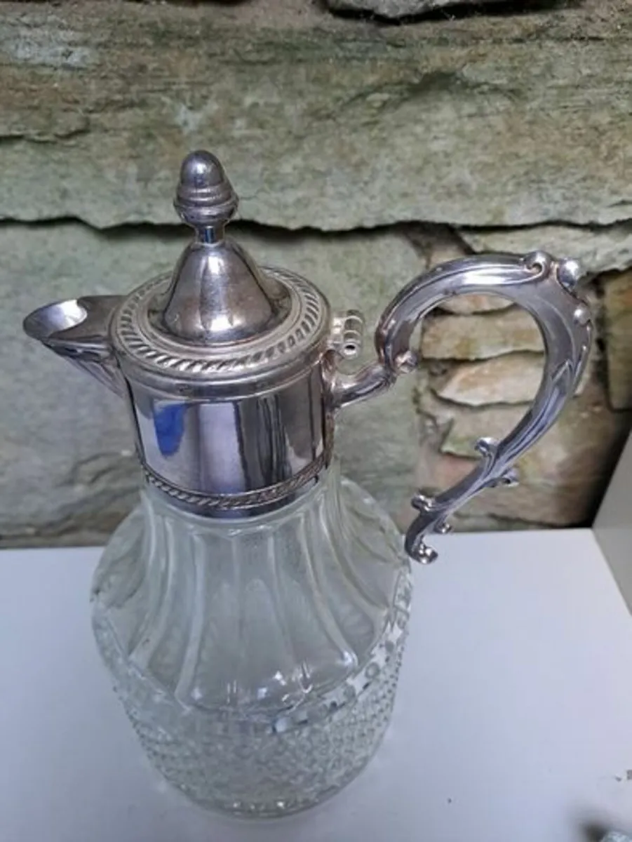 Glass Decanter silver plated - Image 2