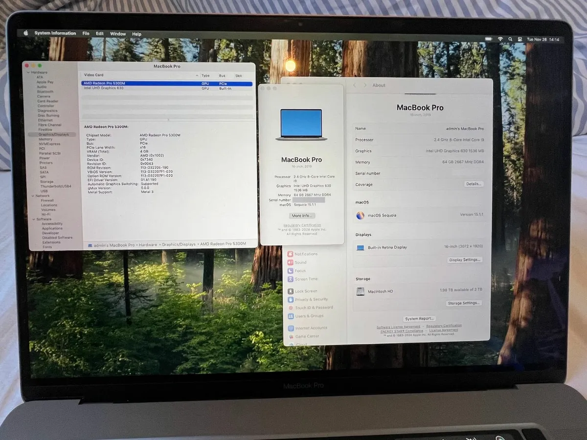 Beast Macbook 16 i9 64gb 2TB 4GB GPU - Image 2