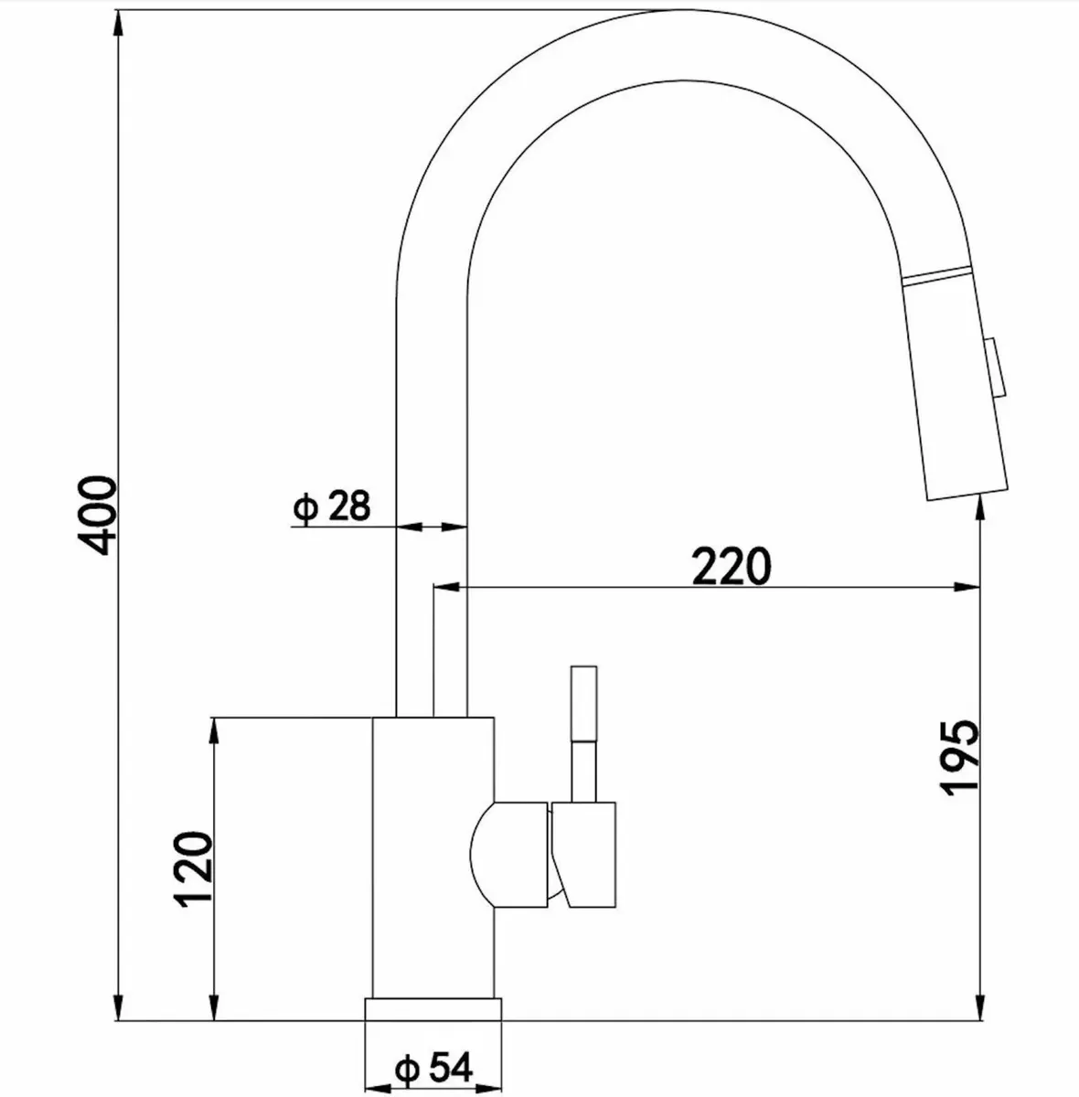 Brushed Brass Pull-Out Kitchen Mixer Tap - Image 3