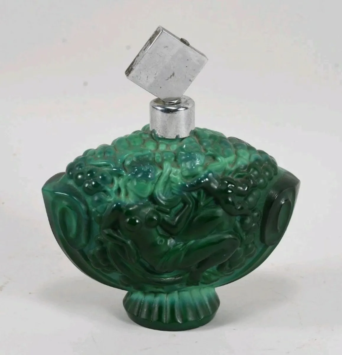 Unique Curt Schlevogt Malachite glass bottle