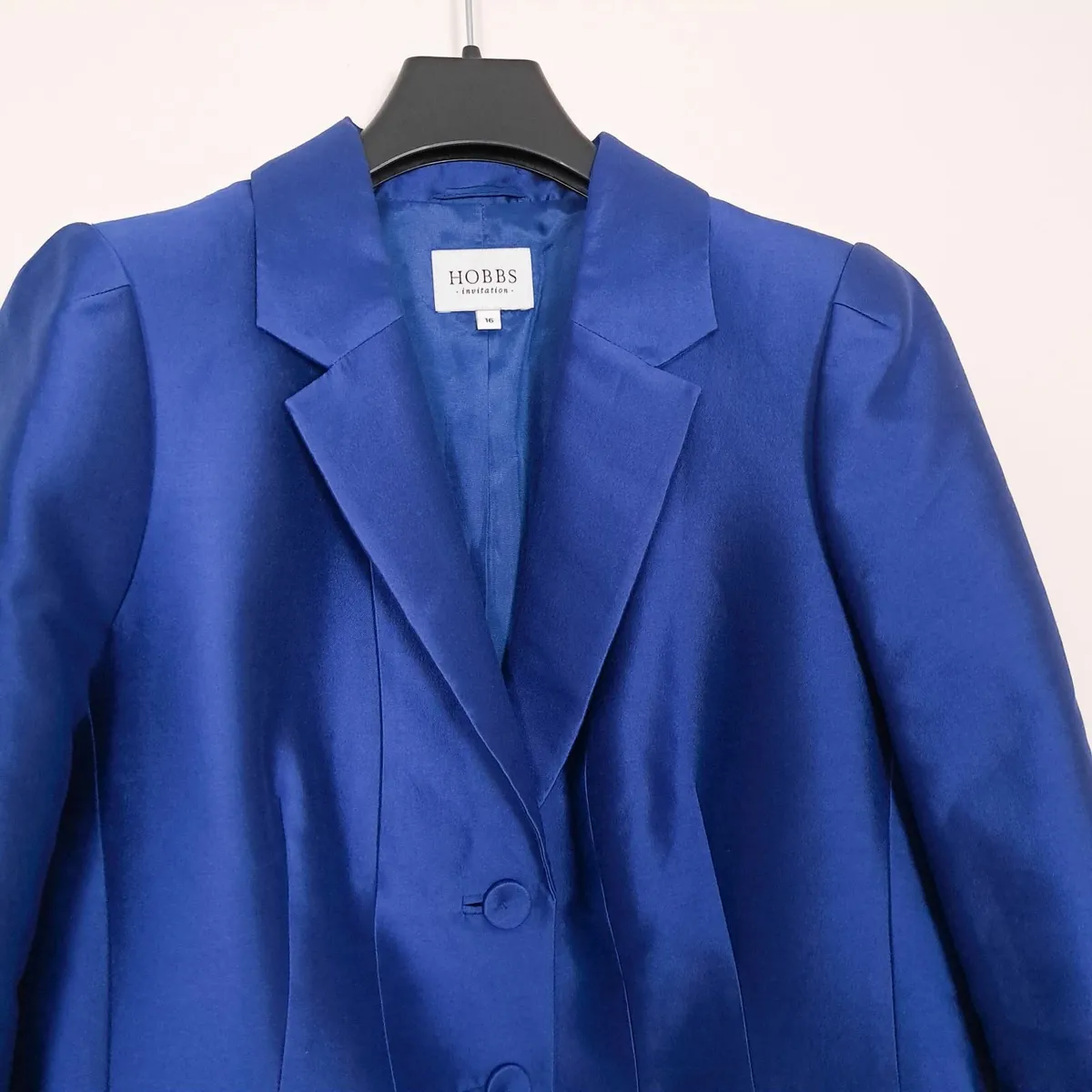 Hobbs Blue Jacket Blazer Silk Wool 16UK/44EU - Image 4