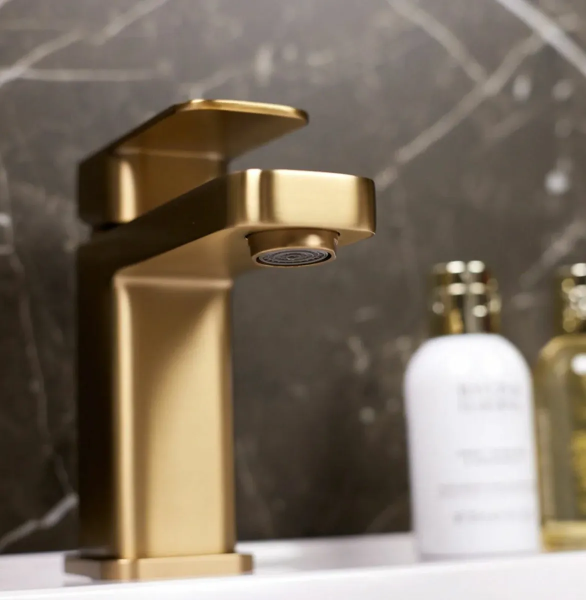 Mono Basin Mixer Tap | Brushed Brass (Gold) - Image 3