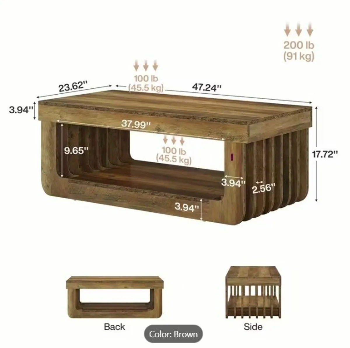 Farmhouse Coffee Table Extra Long - Image 2