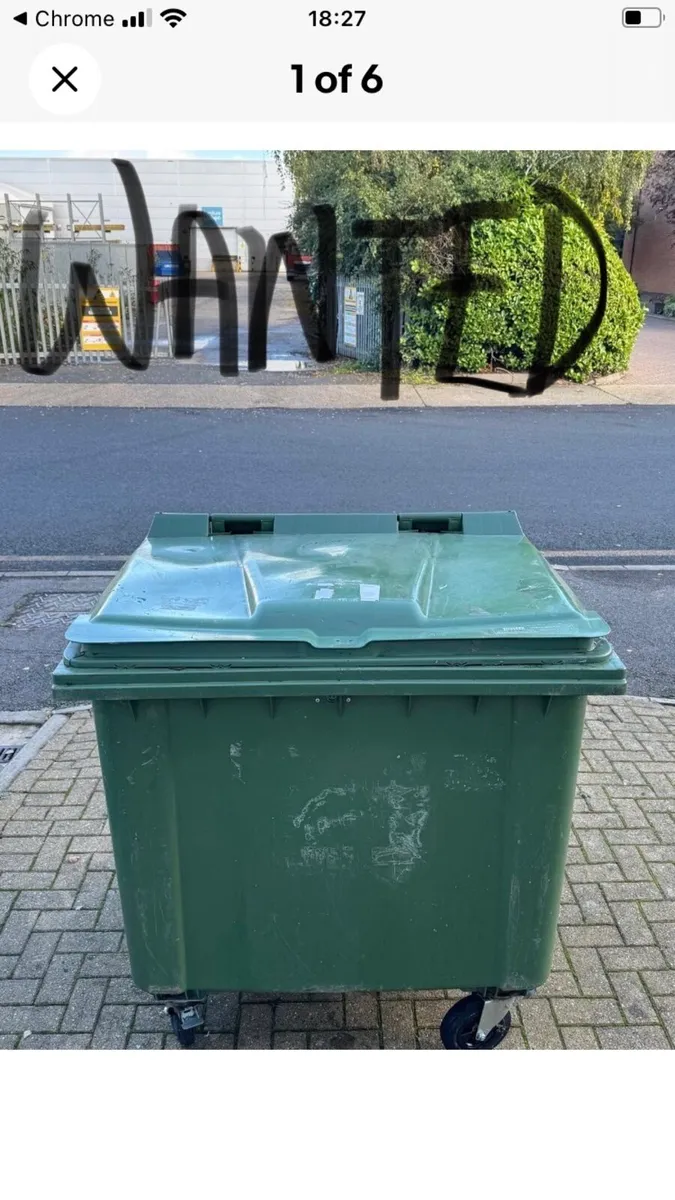 Wheelie  bin 1100 litres WANTED