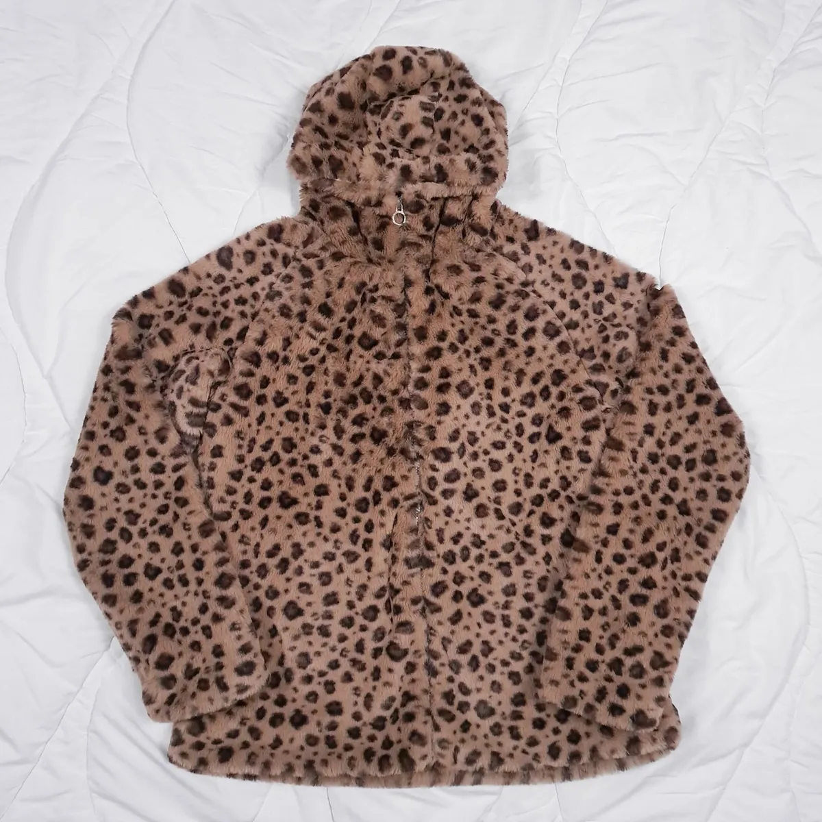 Regatta Brown Leopard Faux Fur Hooded Jacket 12UK - Image 1