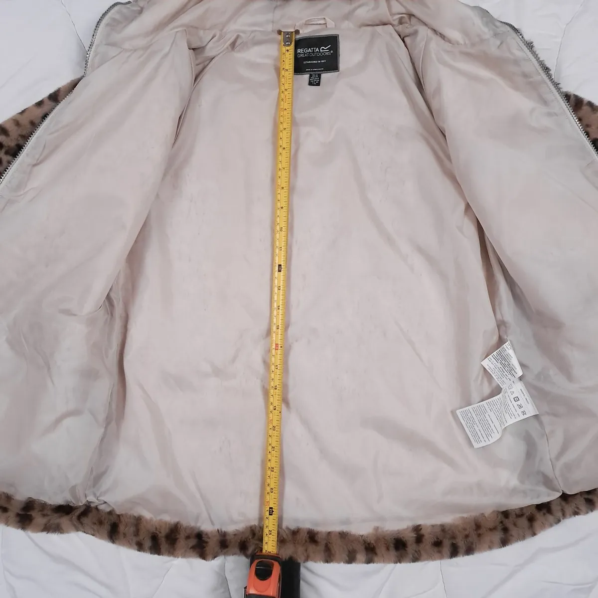 Regatta Brown Leopard Faux Fur Hooded Jacket 12UK - Image 3