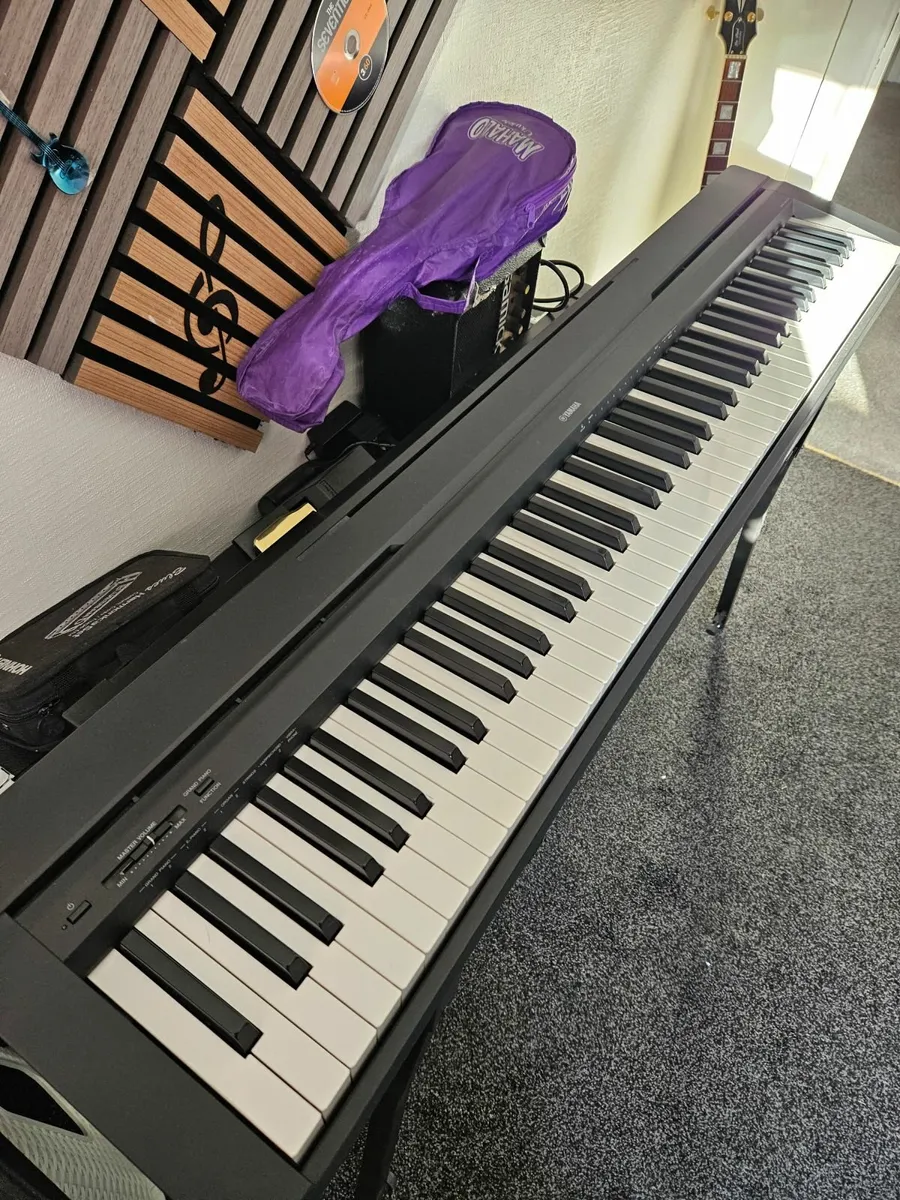 Yamaha P-45 B with Sustain pedal, stand and seat - Image 1
