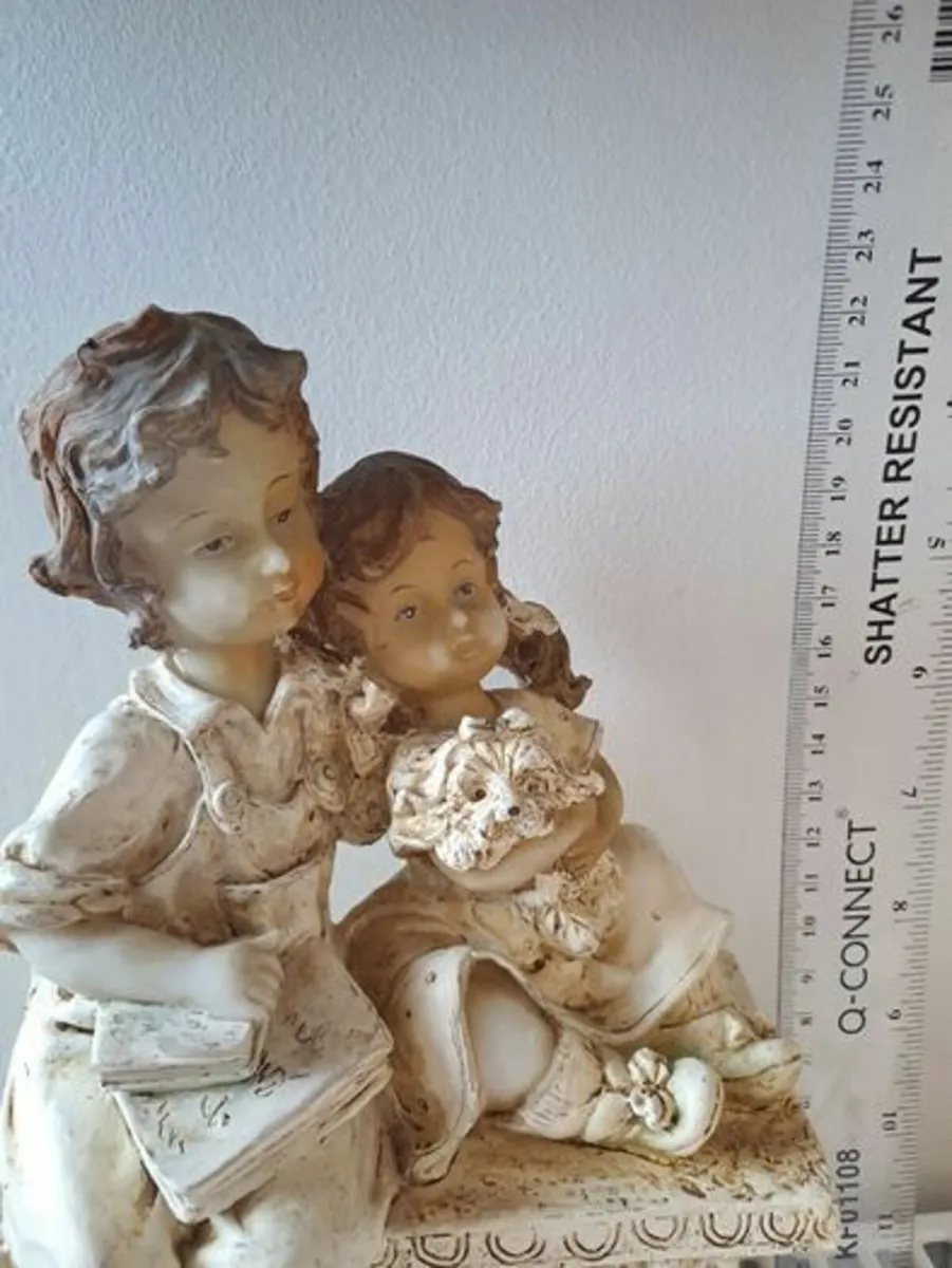 Boy and girl on bench Figurine - Image 3