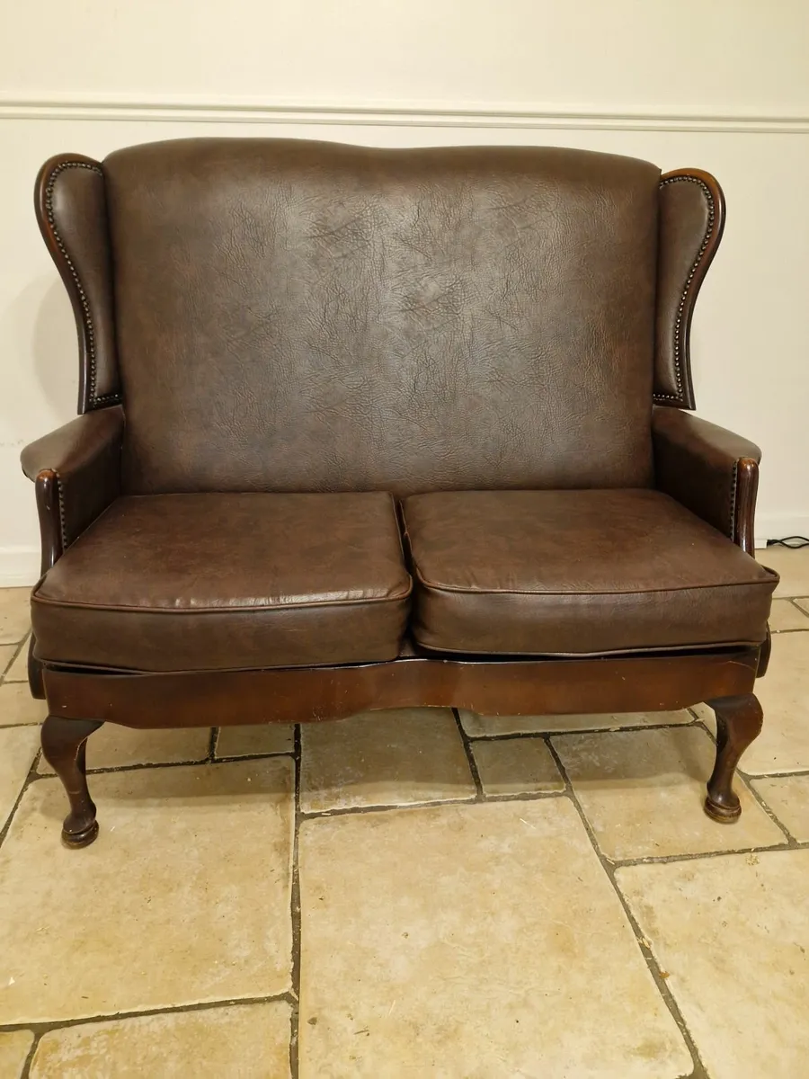 2-Seater Leather Couch - Image 1