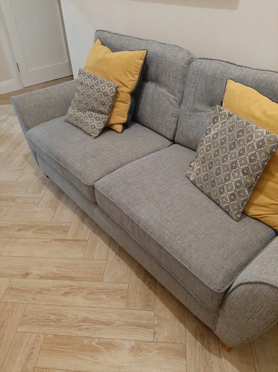 EZ Living  3 Seater Grey Fabric Sofa  - Image 2