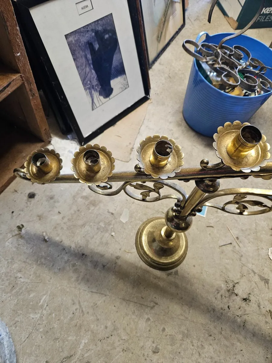 Vintage Antique Brass Candle Stick - Image 2