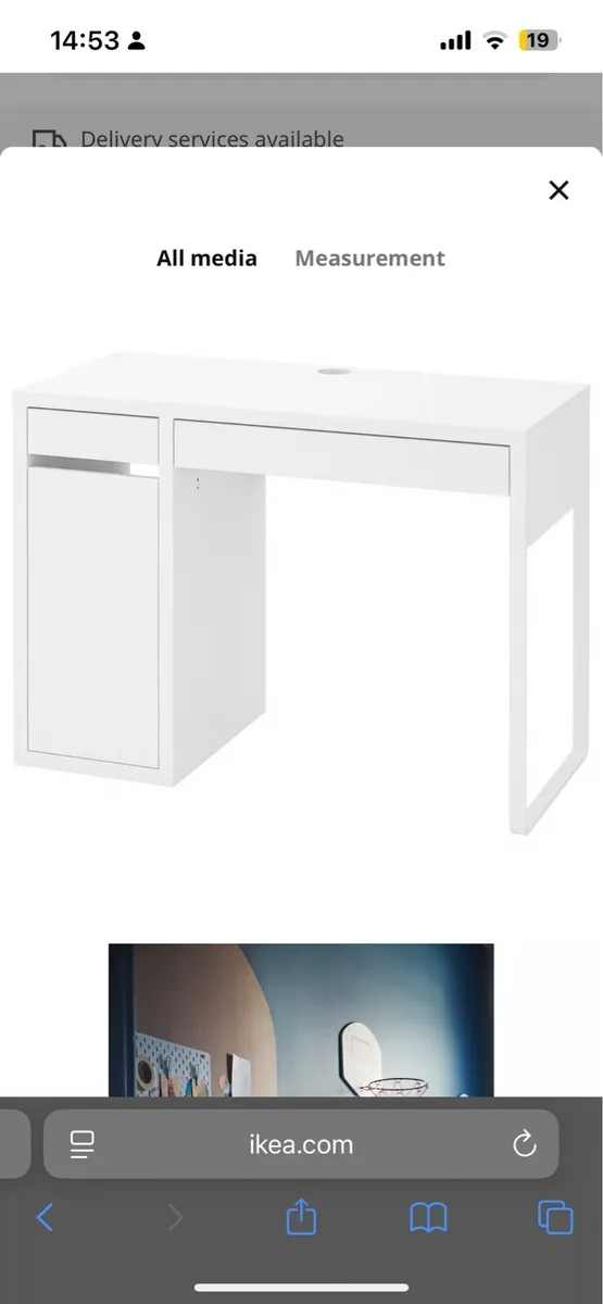 White ikea desk - Image 1