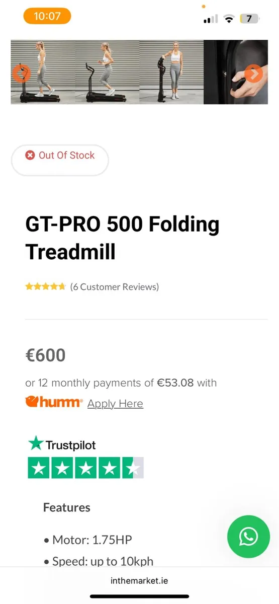 GT-pro  500 foldable treadmill - Image 3