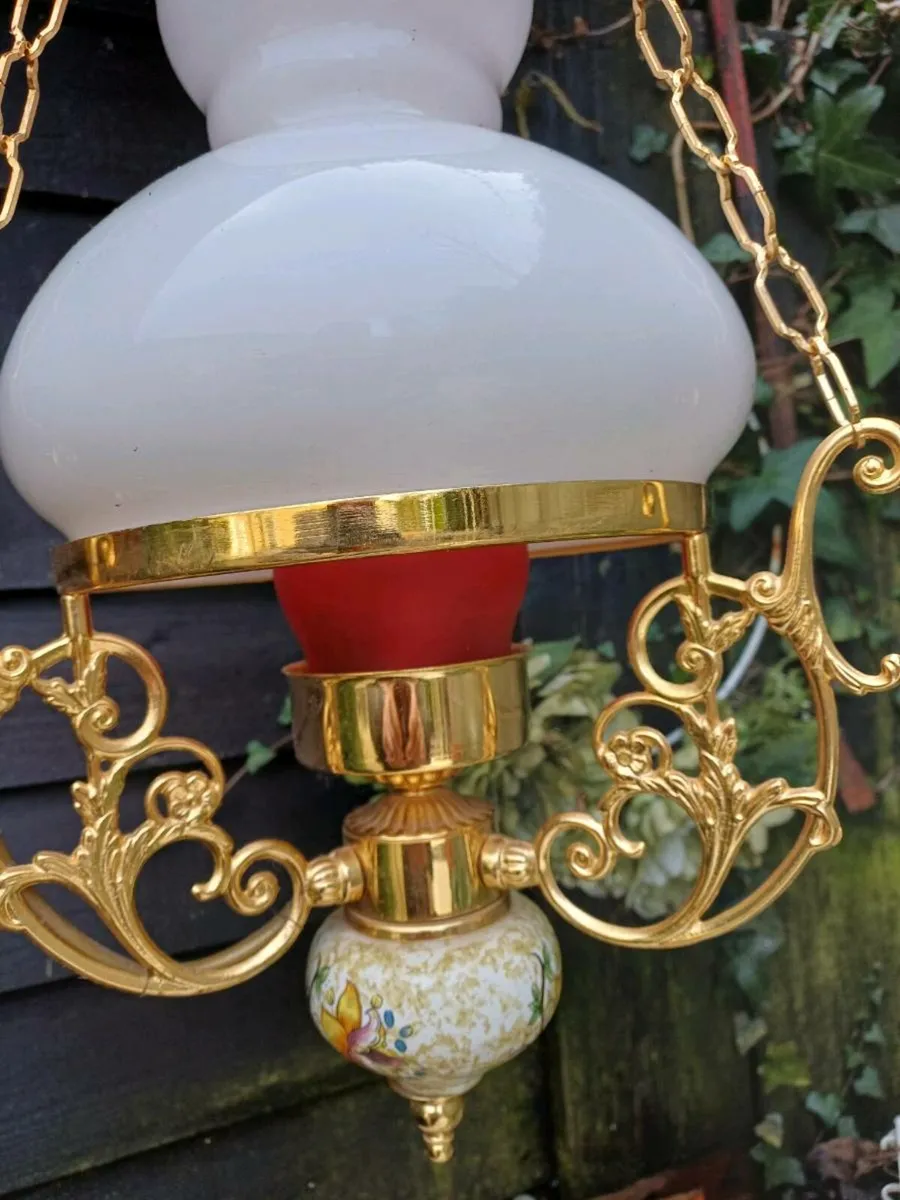 Vintage Brass Chandelier - Image 3