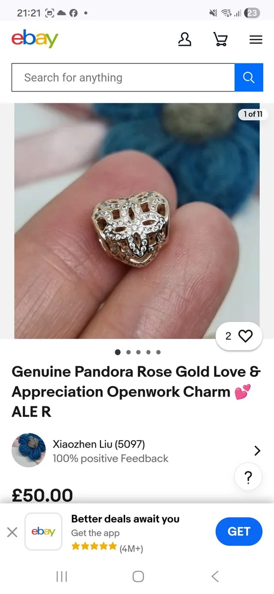 Pandora Bracelet and Charms - Image 3