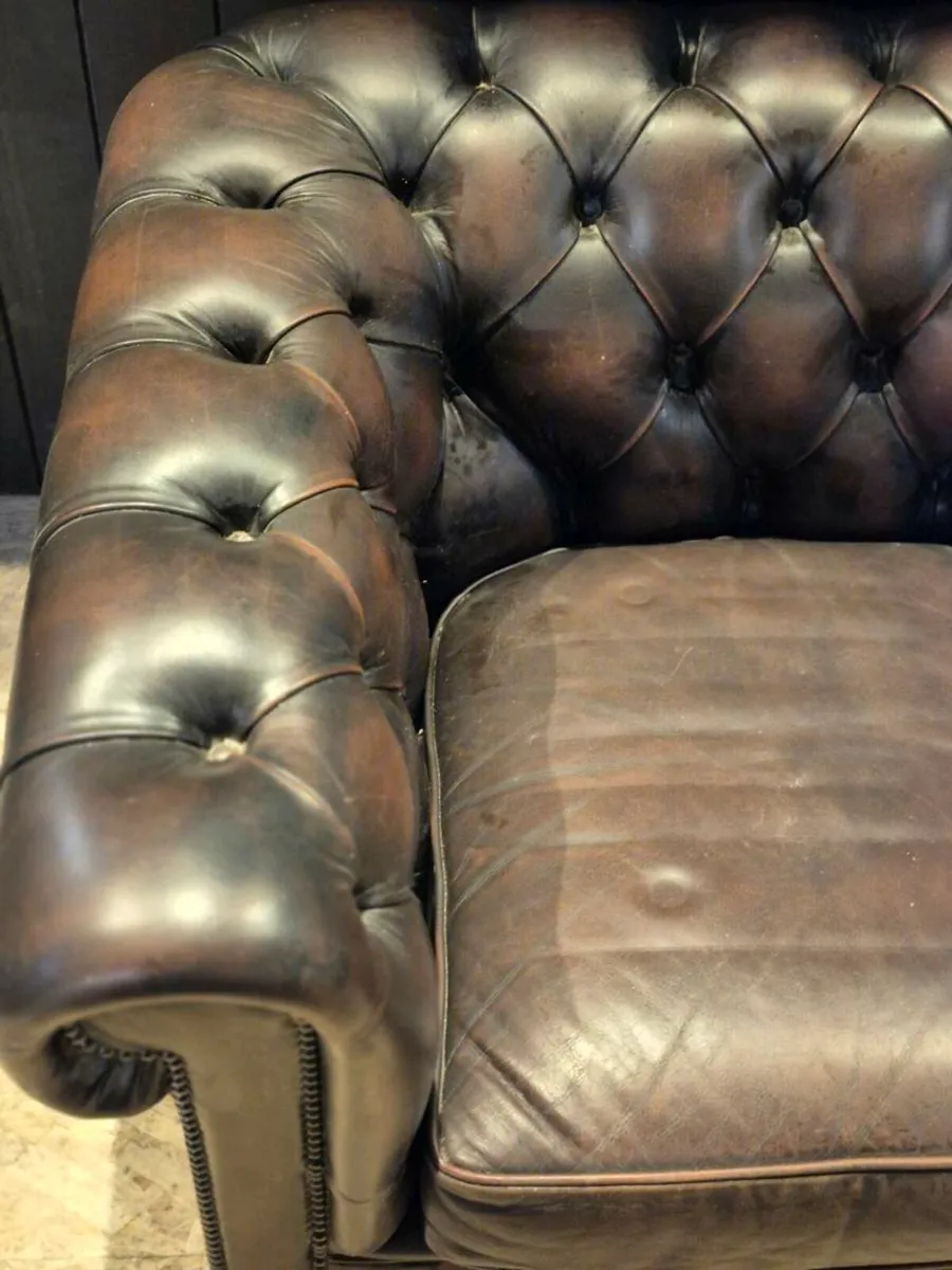 Vintage 3 Seater Chesterfield - Image 4