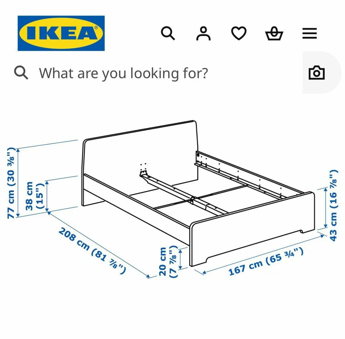 Ikea Askvoll bed frame, king size - Image 1