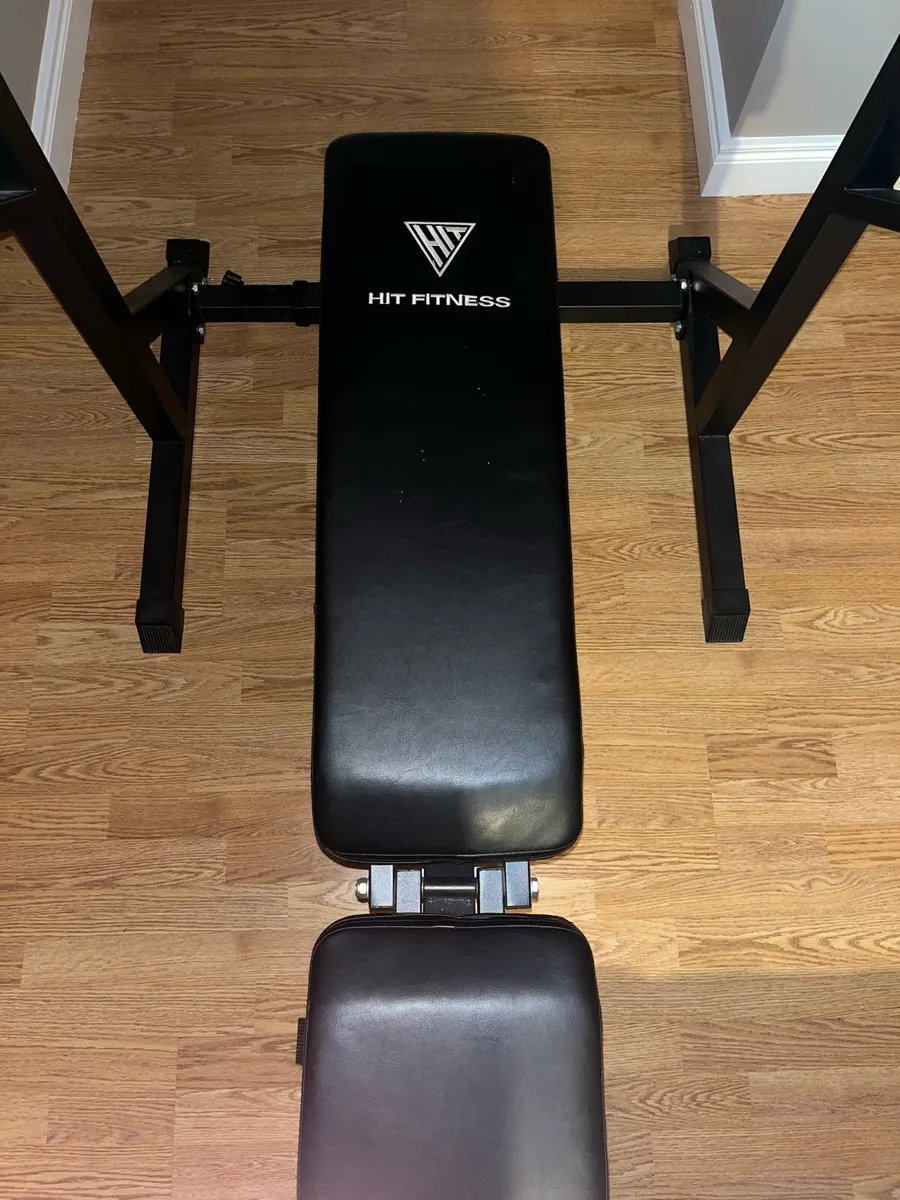 Hit Fitness Bench, Barbell, Weights and Rack - Image 4