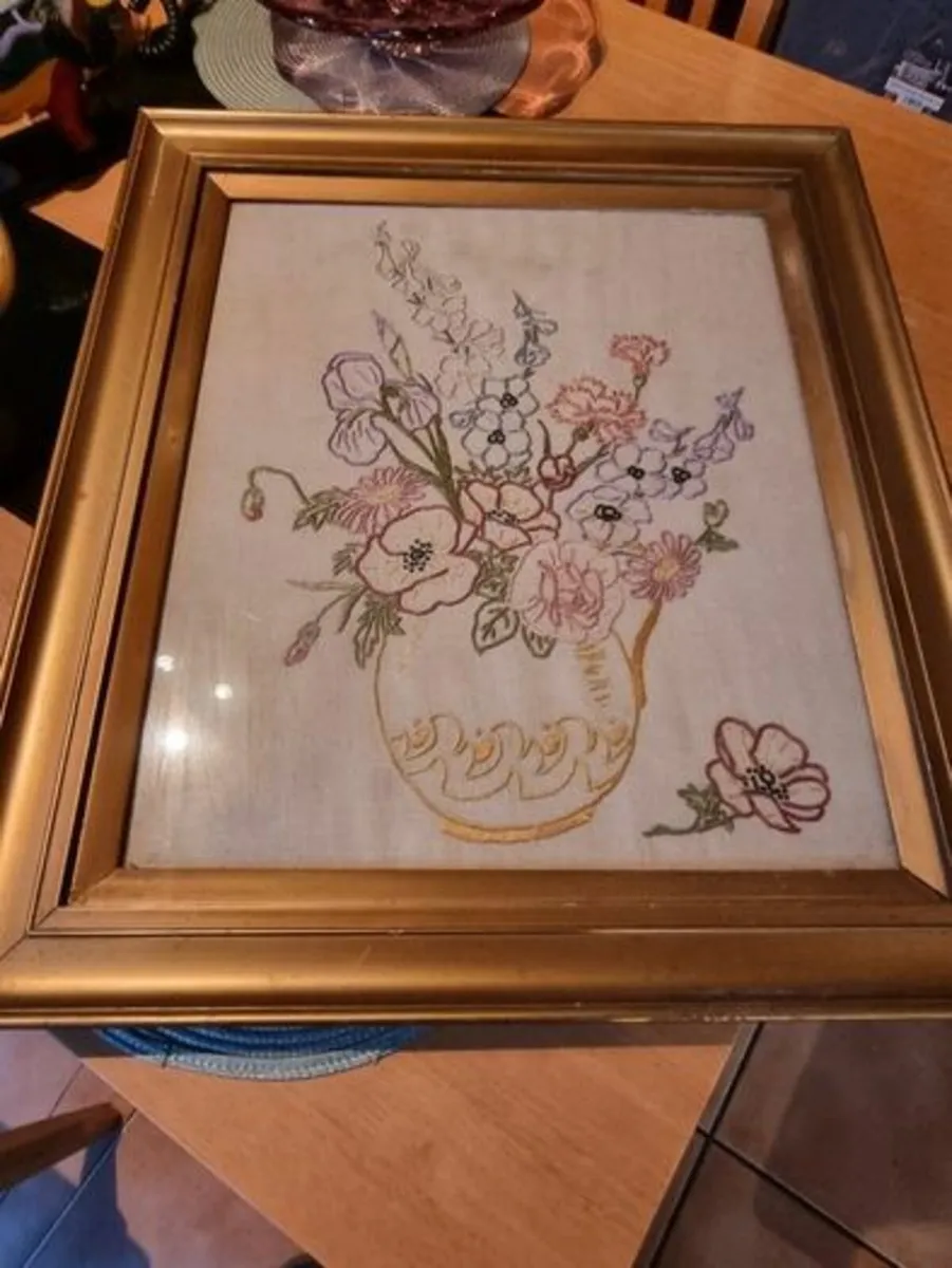 Vintage Framed Embroidery - Image 4