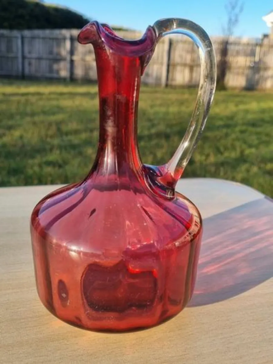 Vintage Ruby Glass Jug - Image 2