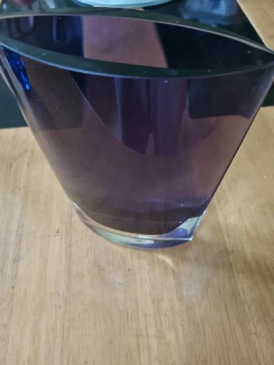 Flat vase Polish art glass - Krosno - Image 4