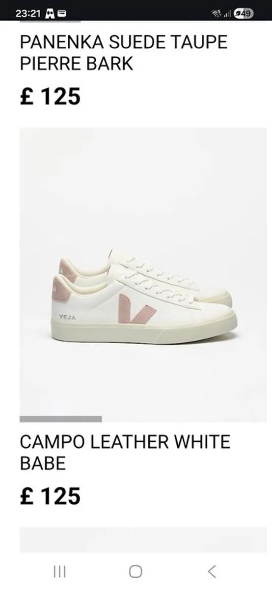 Veja white and pink shoes. - Image 1