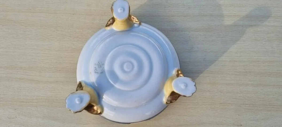 Vintage Limoges hand painted three foot Bowl - Image 4