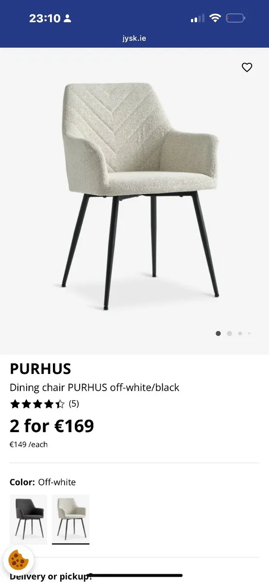 6 dining chairs never used  / cream and black - Image 3