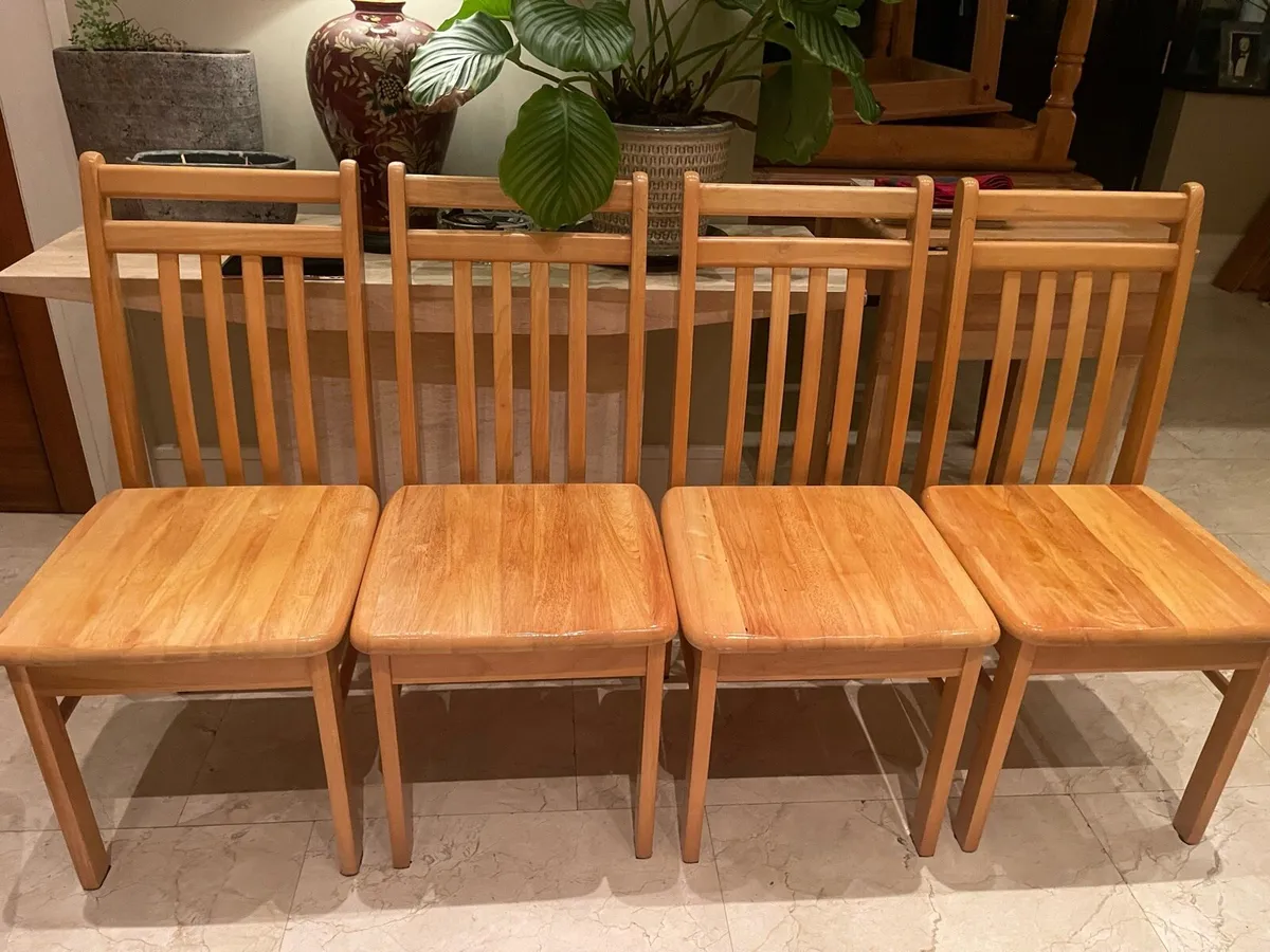 4 x Quality Wooden Kitchen Dining Chairs - Deliver - Image 1