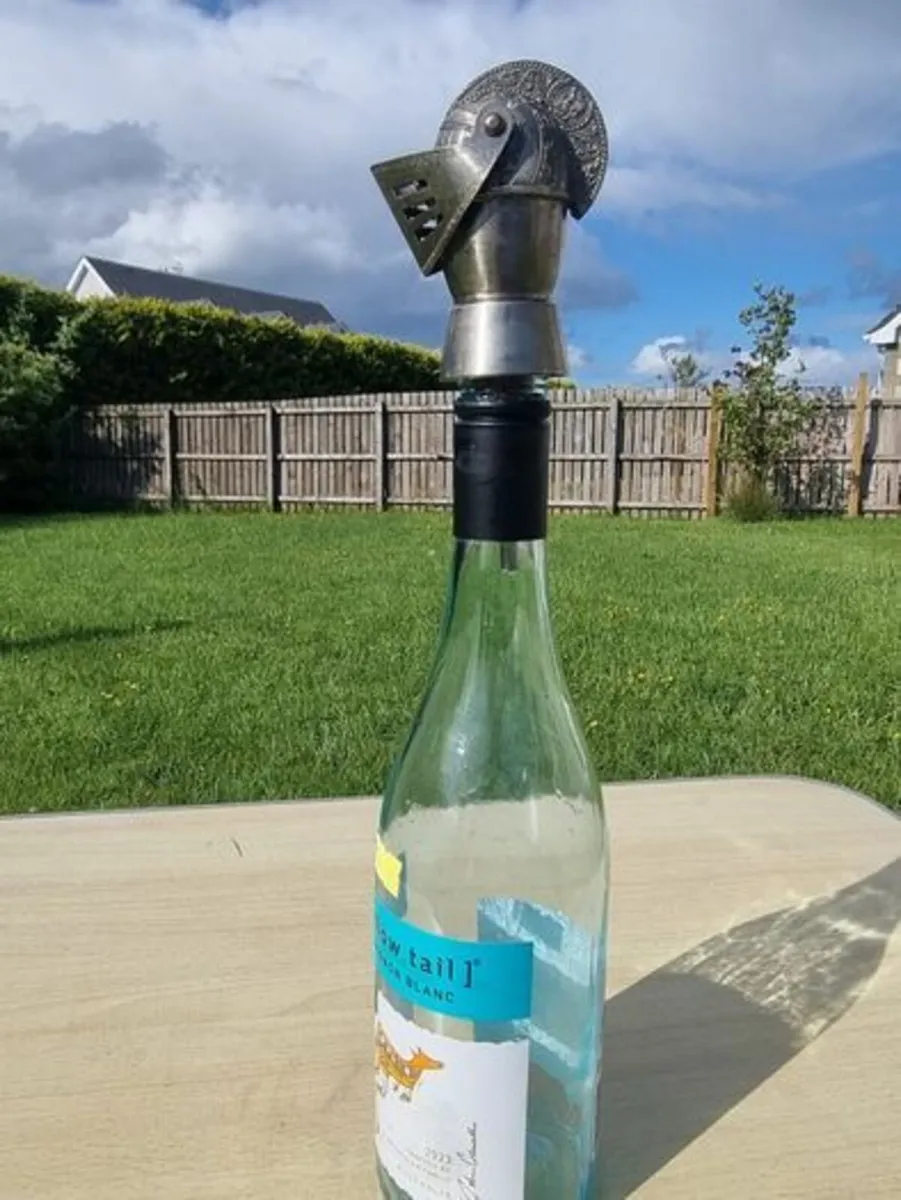 Vintage Medieval Knight Helmet bottle stopper - Image 4