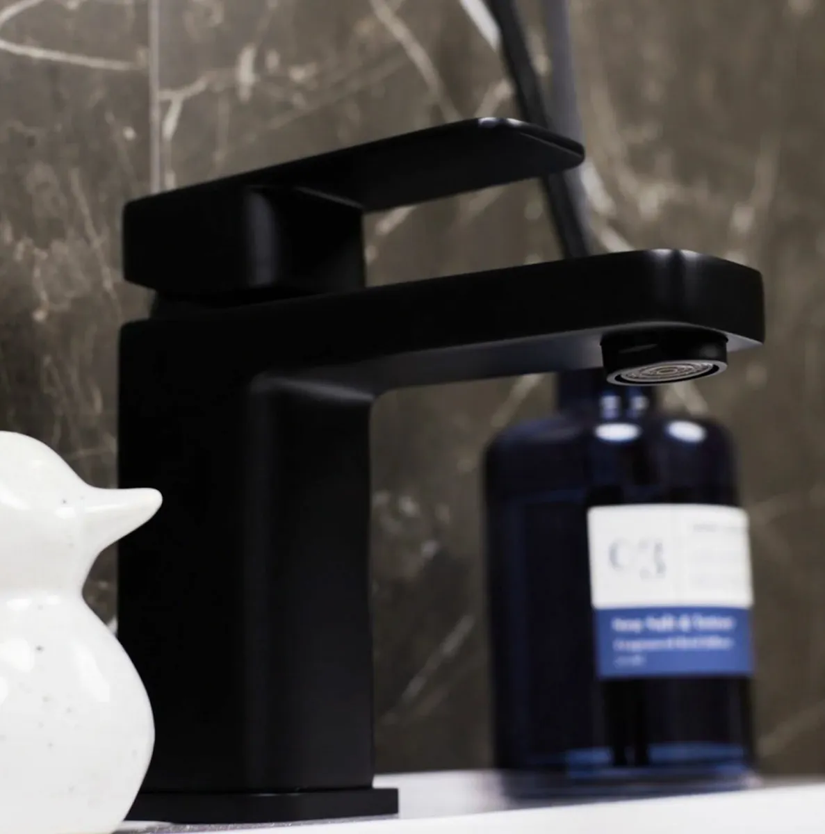 Matt Black Lanza Mono Basin Mixer Tap - Image 2