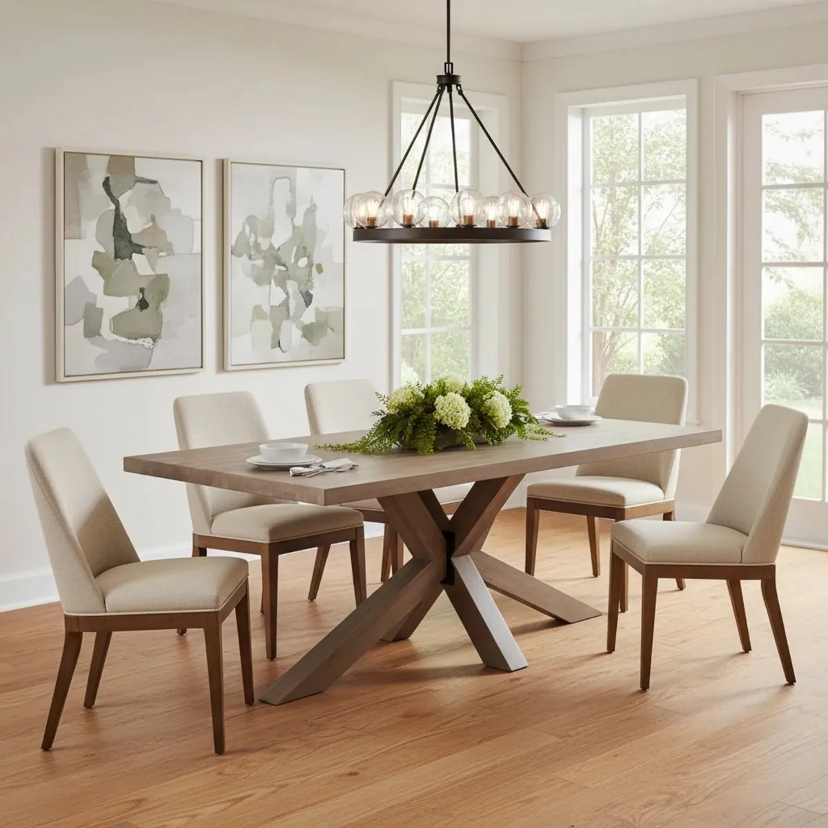 Large Smoked Oak Rectangle Dining Table 200cm - Image 2