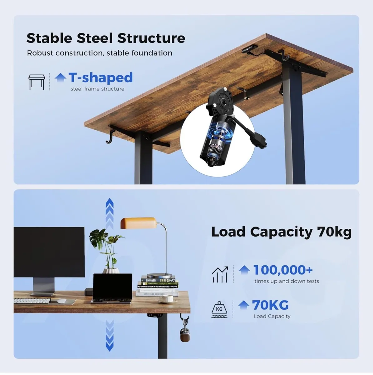 Electric Standing Desk, 140 x 60 cm Height Adjusta - Image 4