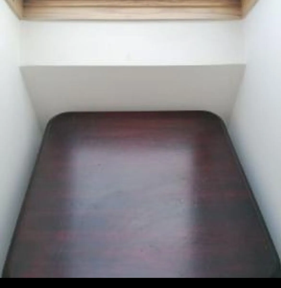 Wooden Table with Cast Iron Base - Image 3