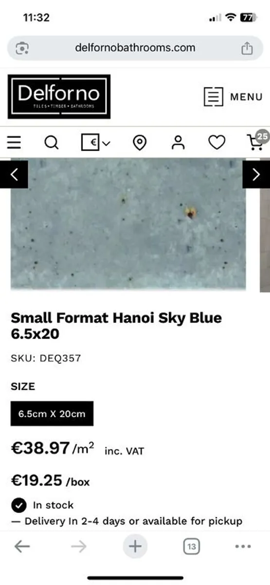 2.5m2 NIB Wall Tiles 6.5x20cm - Image 4