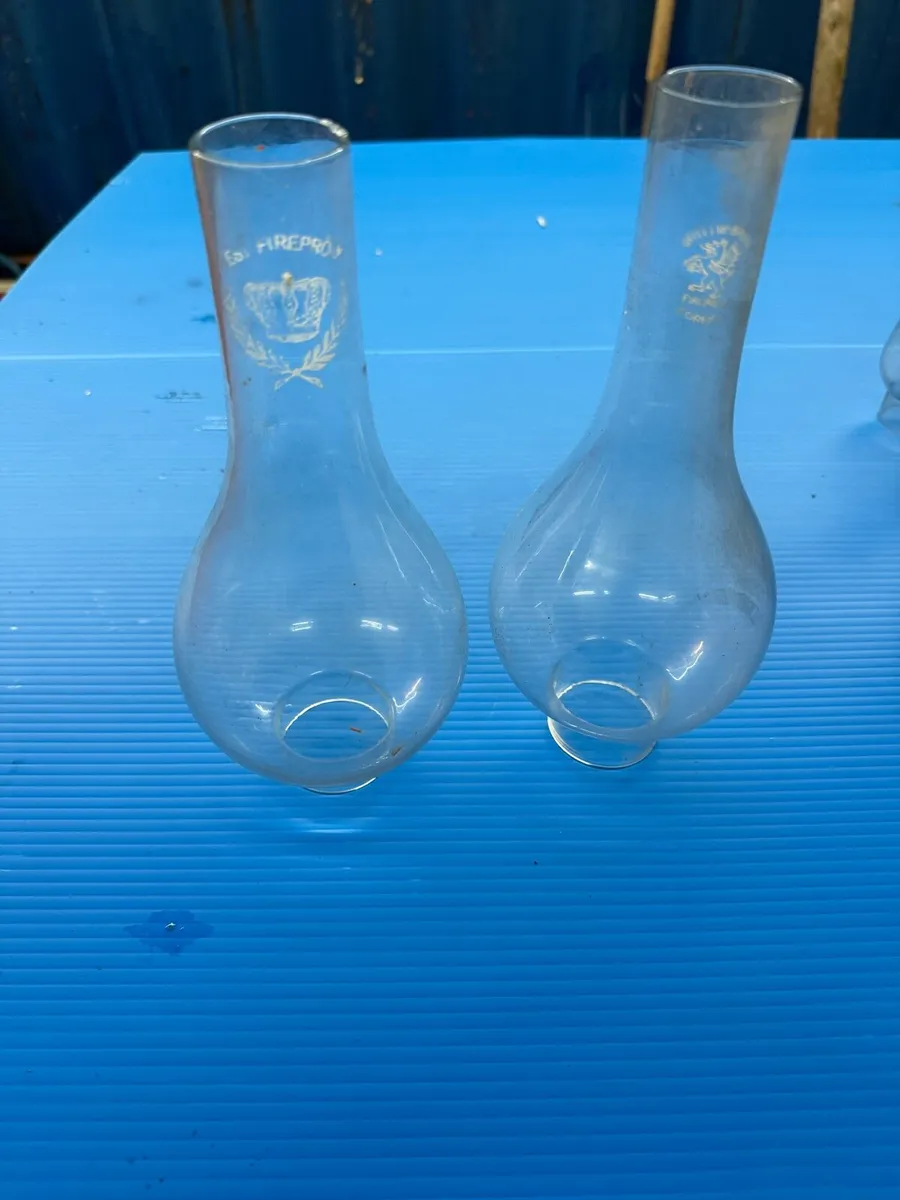 Antique oil lamp globes - Image 1