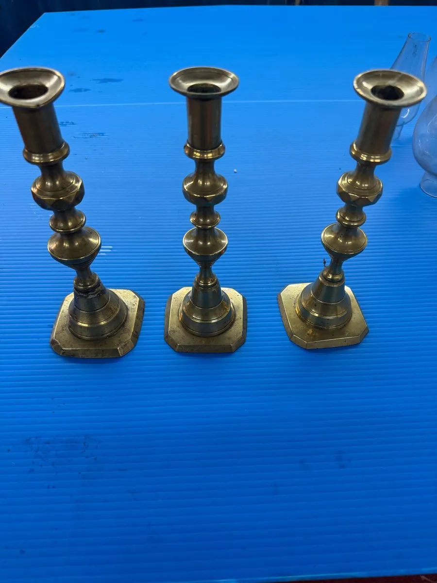 Antique brass candlesticks