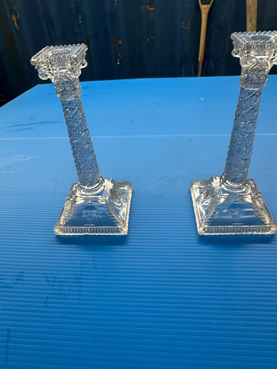 Antique glass candlesticks