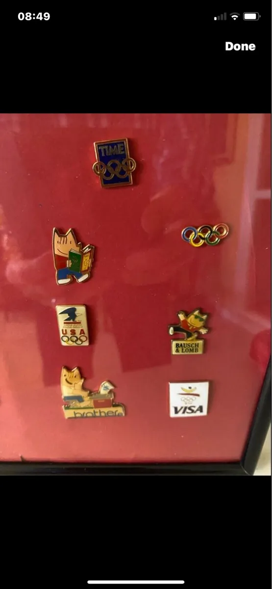 Framed International Olympic Pins (14) - Image 3