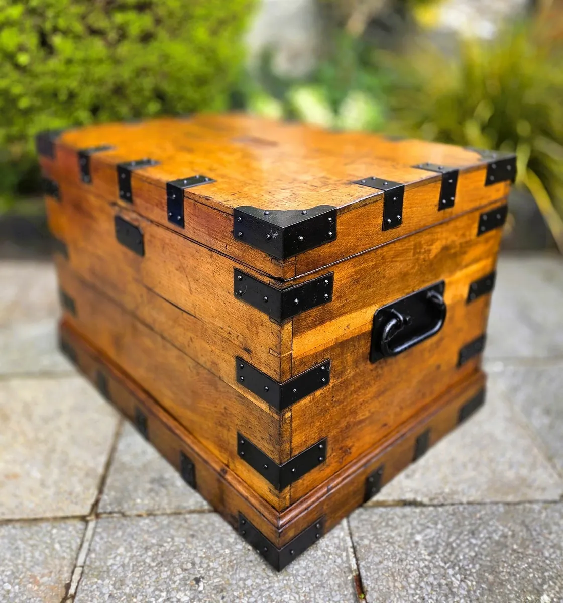 Large Victorian Oak Trunk- Circa 1870 - Image 2