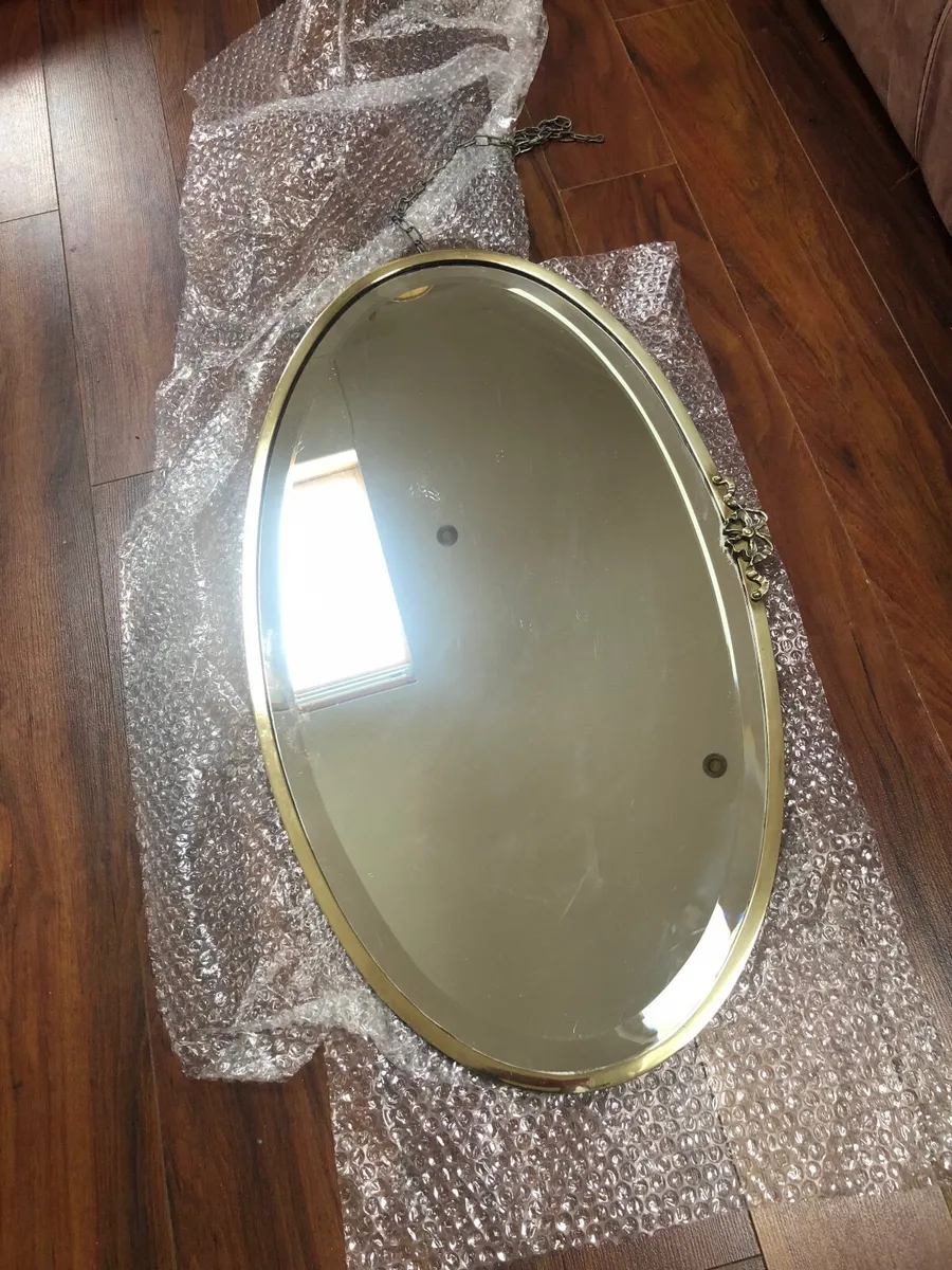 Antique Brass Mirror - Image 1