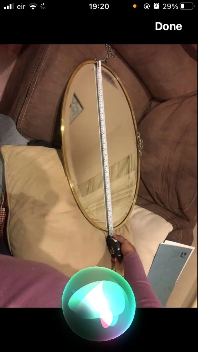 Antique Brass Mirror - Image 3