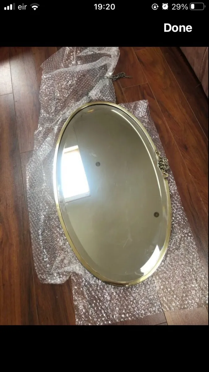 Antique Brass Mirror - Image 2
